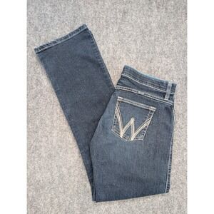 Wrangler Q Baby‎ Womens Dark Wash Denim Jeans Embroidered Pockets 7/8x32 Cowgirl